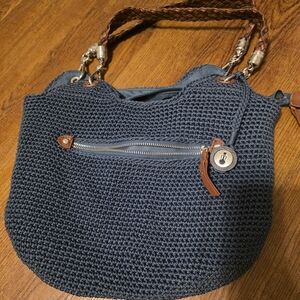 The Sak Navy Woven Shoulder Bag
